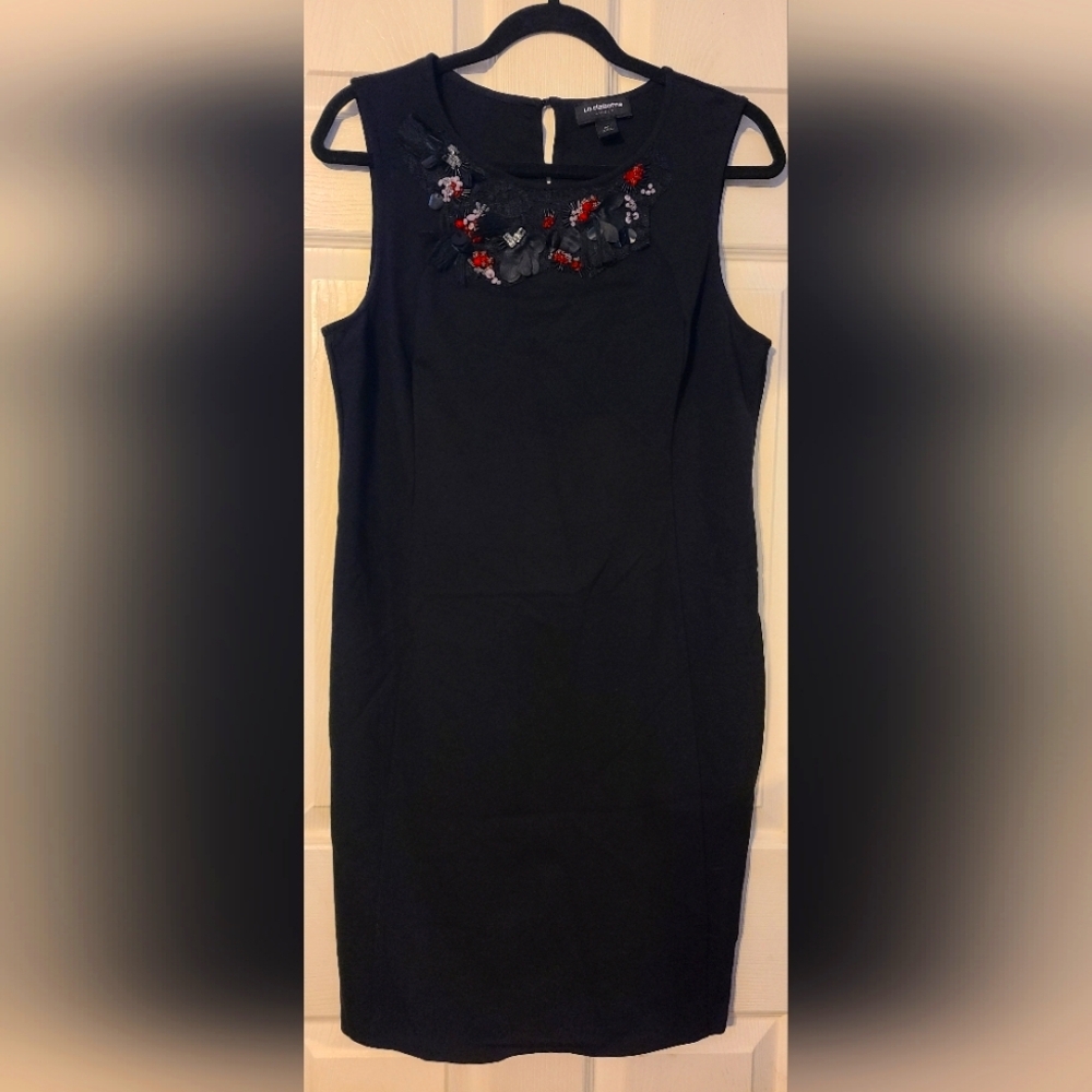 Liz Claiborne Career Embellished Scuba Knit Dress M